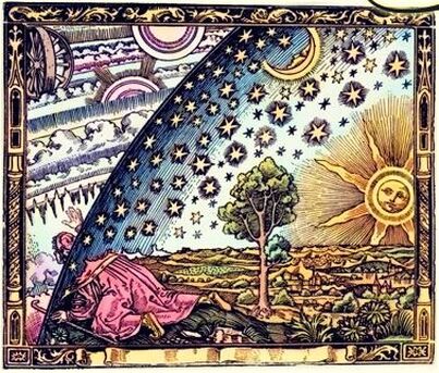 Flammarion-metszet: a vándor átnéz az égbolt peremén